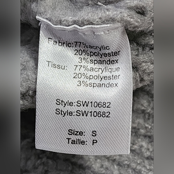 Elan Light Gray Cozy Knit Mock Neck Sweater Size Small - Picture 10 of 10